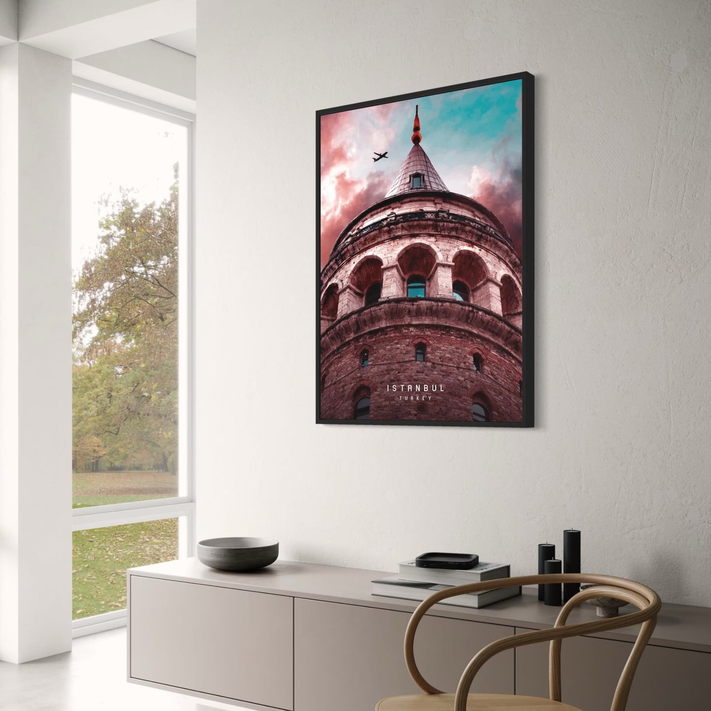 Galata Tower Architectural Poster | Close-Up Details | Istanbul Art | Decor of Constantinople, Turkey | Architectural Landmark Print