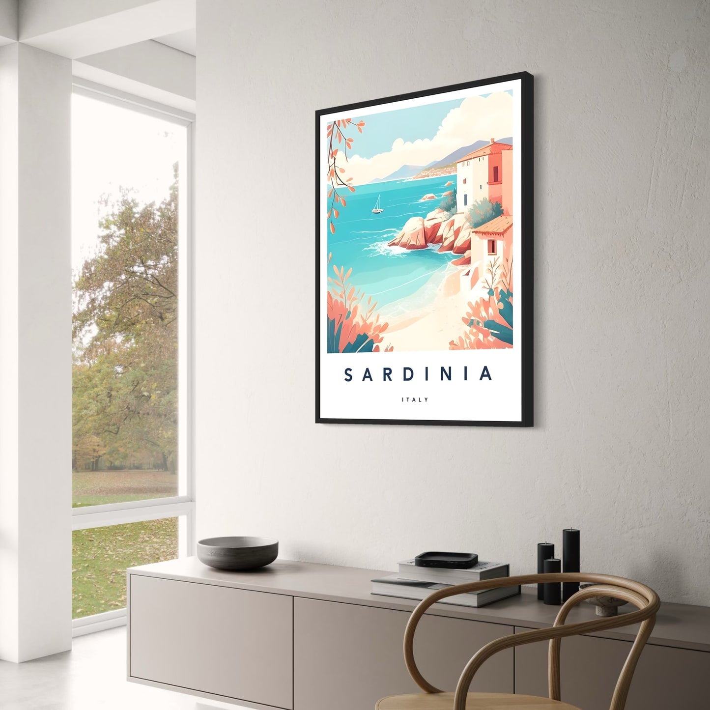 Retro Sardinië Stadsgezicht | Vintage Italië