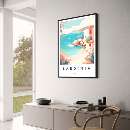 Retro Sardinië Stadsgezicht | Vintage Italië