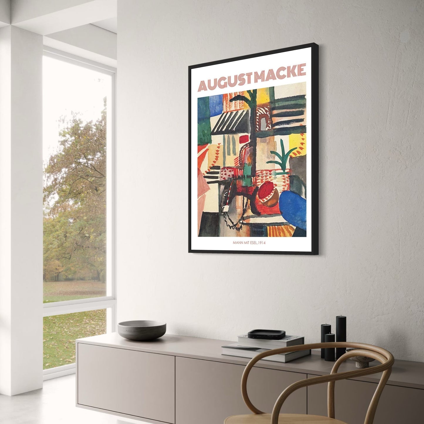 August Macke | Poster „Mann mit Esel“ von 1914 | Expressionistischer Vintage-Kunstdruck | Wanddekoration für Zuhause und Büro | Reproduktion klassischer Kunstwerke