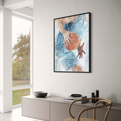 Basketball-Poster | NBA-Sportgeist | Hommage an Leidenschaft und Ausdauer | Inspirierende Wandkunst