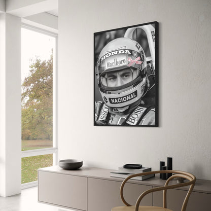Ayrton Senna Poster | Kunstdruck der F1-Rennikone | Wanddekoration für Zuhause und Bar | Wohnzimmer- und Café-Dekor | Senna-Tribut