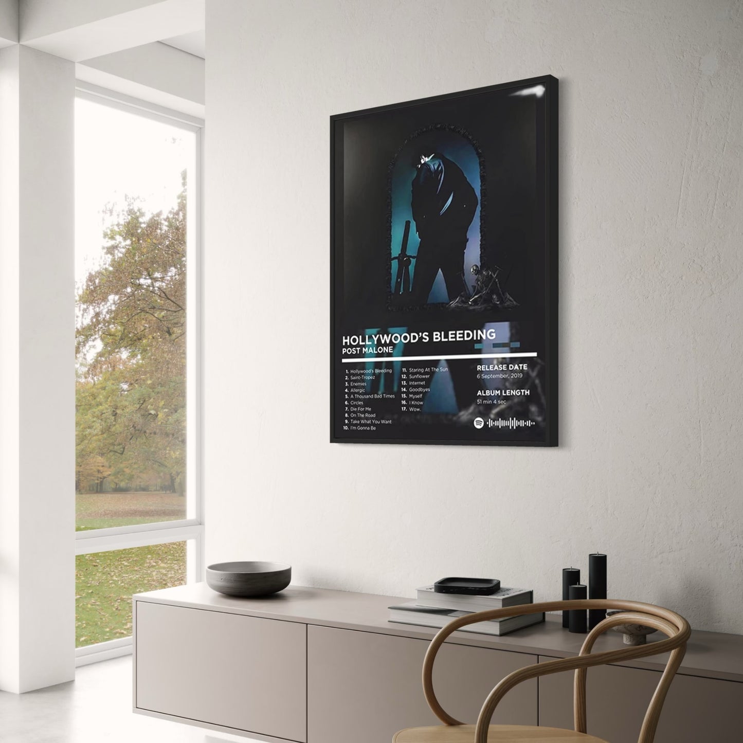 Hollywood's Bleeding Poster | Post Malone Iconic Album Art | Hip Hop Rhyme Legends | Music Art Decor