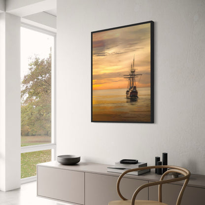 Schip in de Zonsondergang