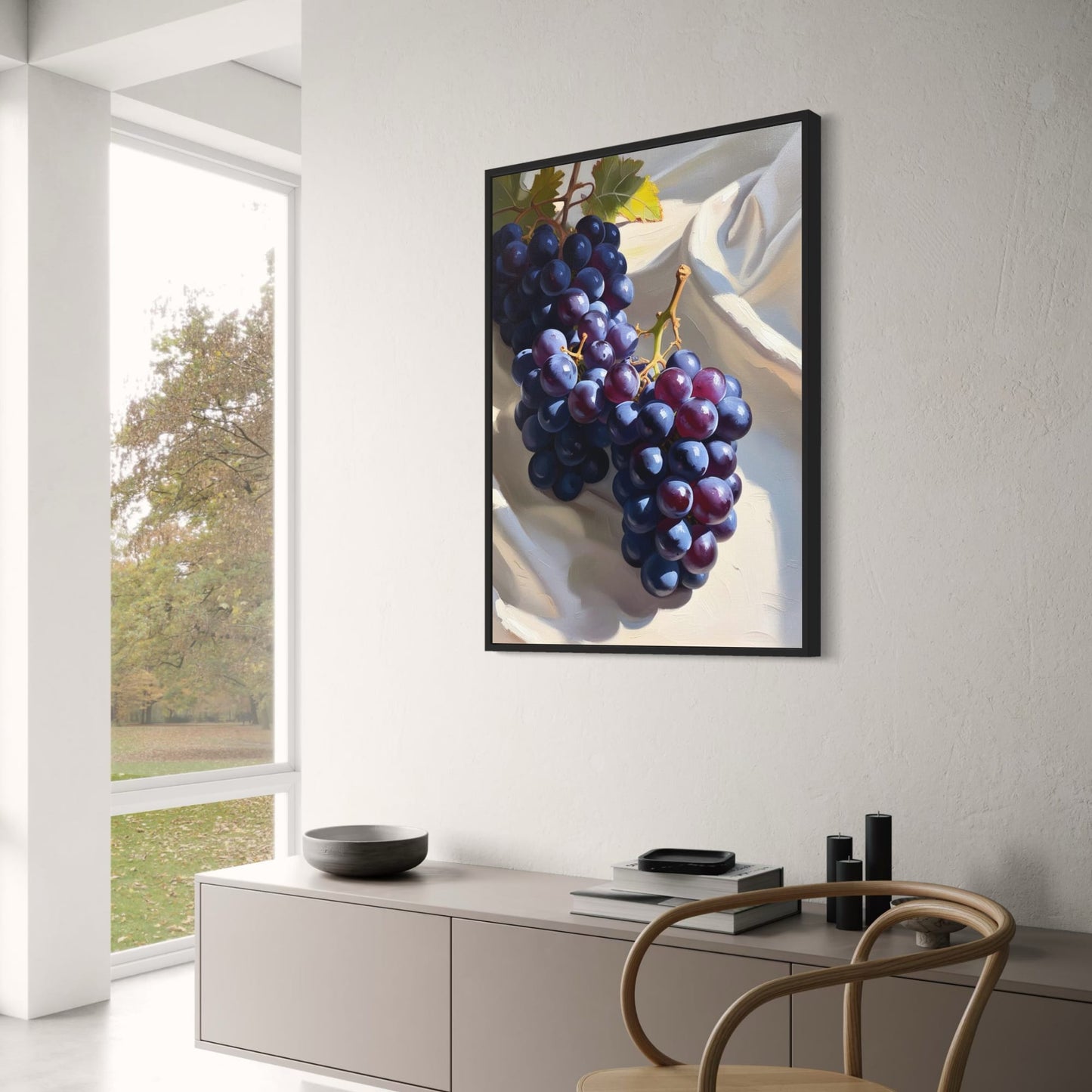 Donkere Zwarte Druiven | Elegante Galerij Print