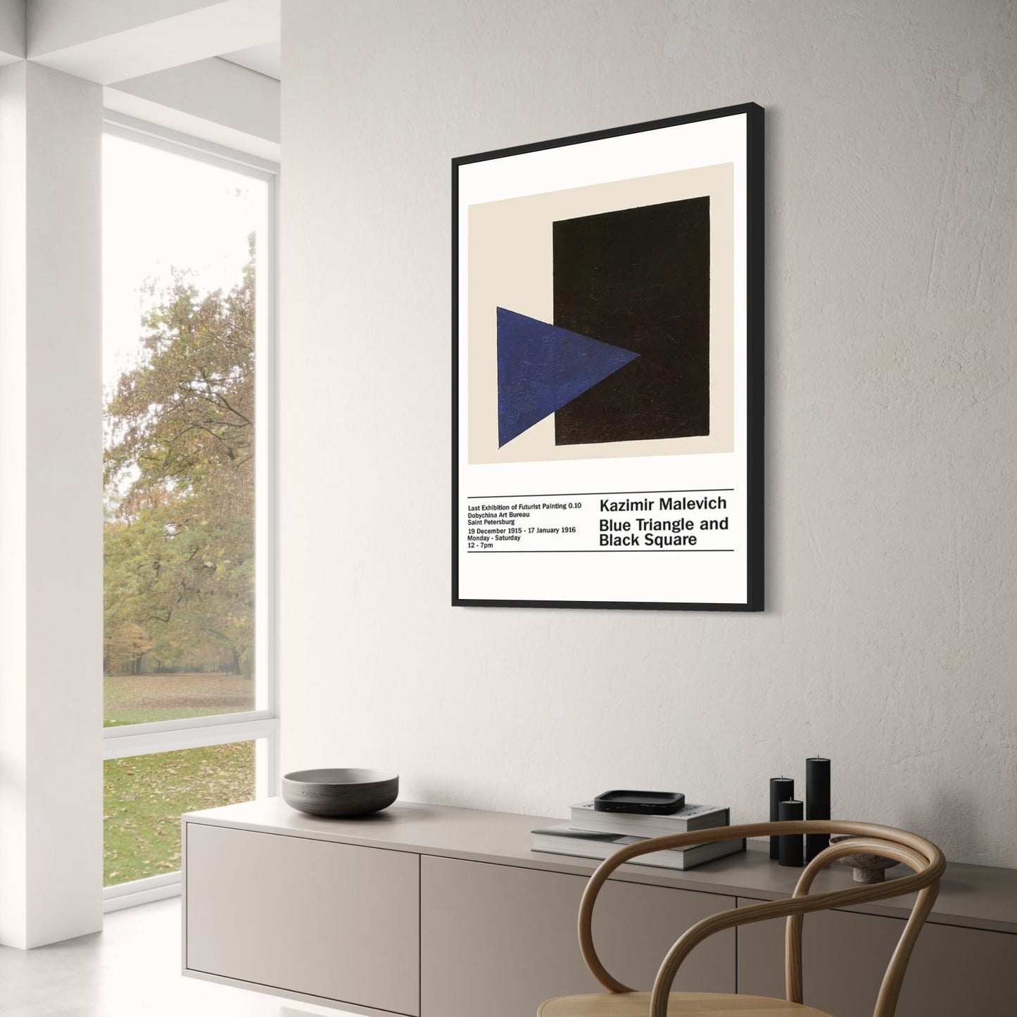 Malevich | Blauwe Driehoek, Zwarte Vierkant | Abstracte Geometrische Kunst