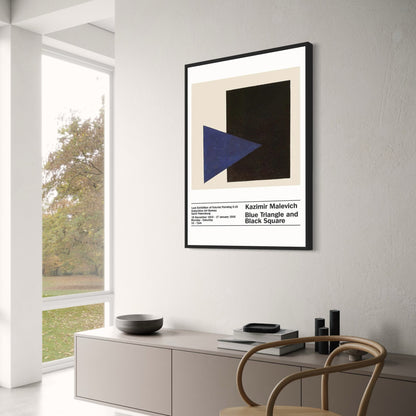 Malevich | Blauwe Driehoek, Zwarte Vierkant | Abstracte Geometrische Kunst