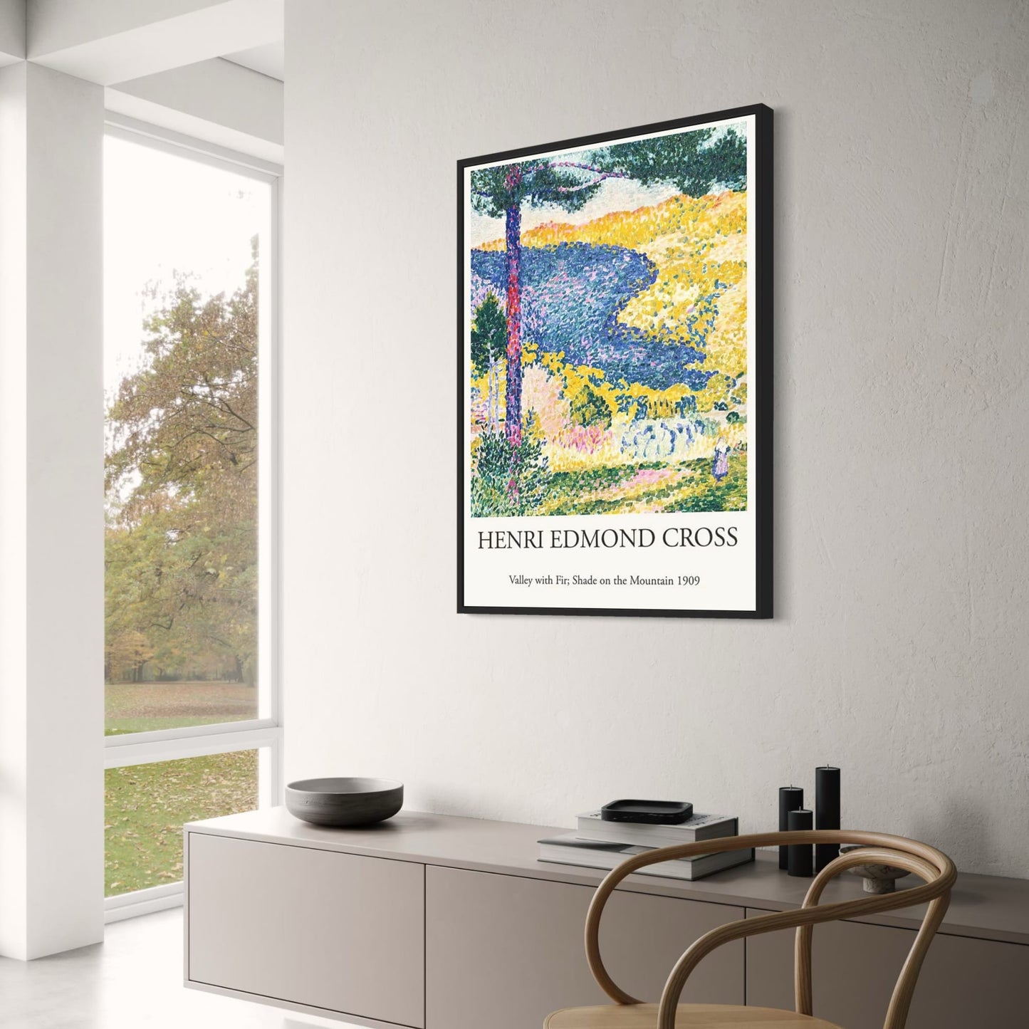 Henri Edmond Cross | Tal mit Tannen | Impressionistische Landschaft