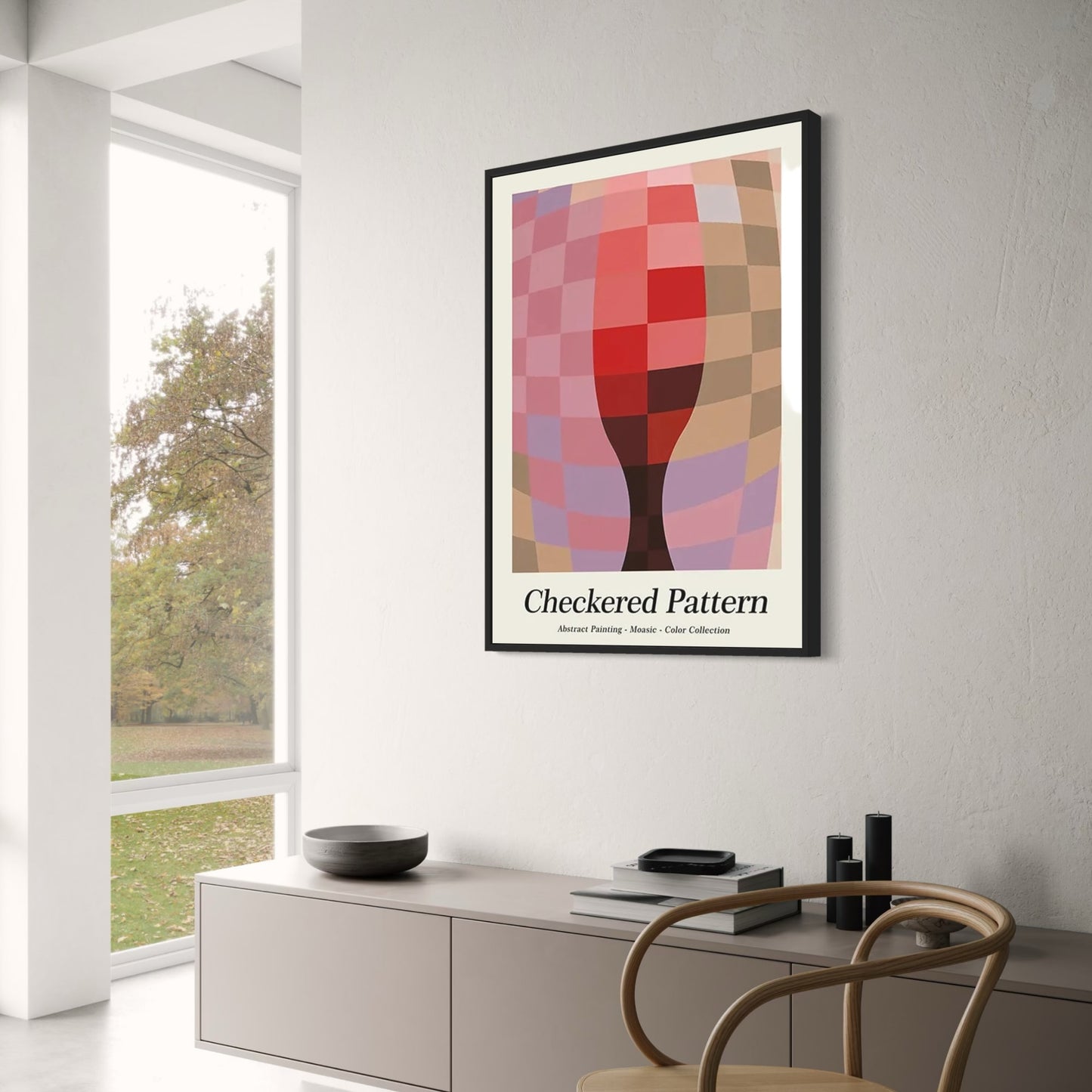 Checkered Pattern | Hidden Glass | Iconic Poster Collection | Celebrating Artistic Expression Across Styles and Eras