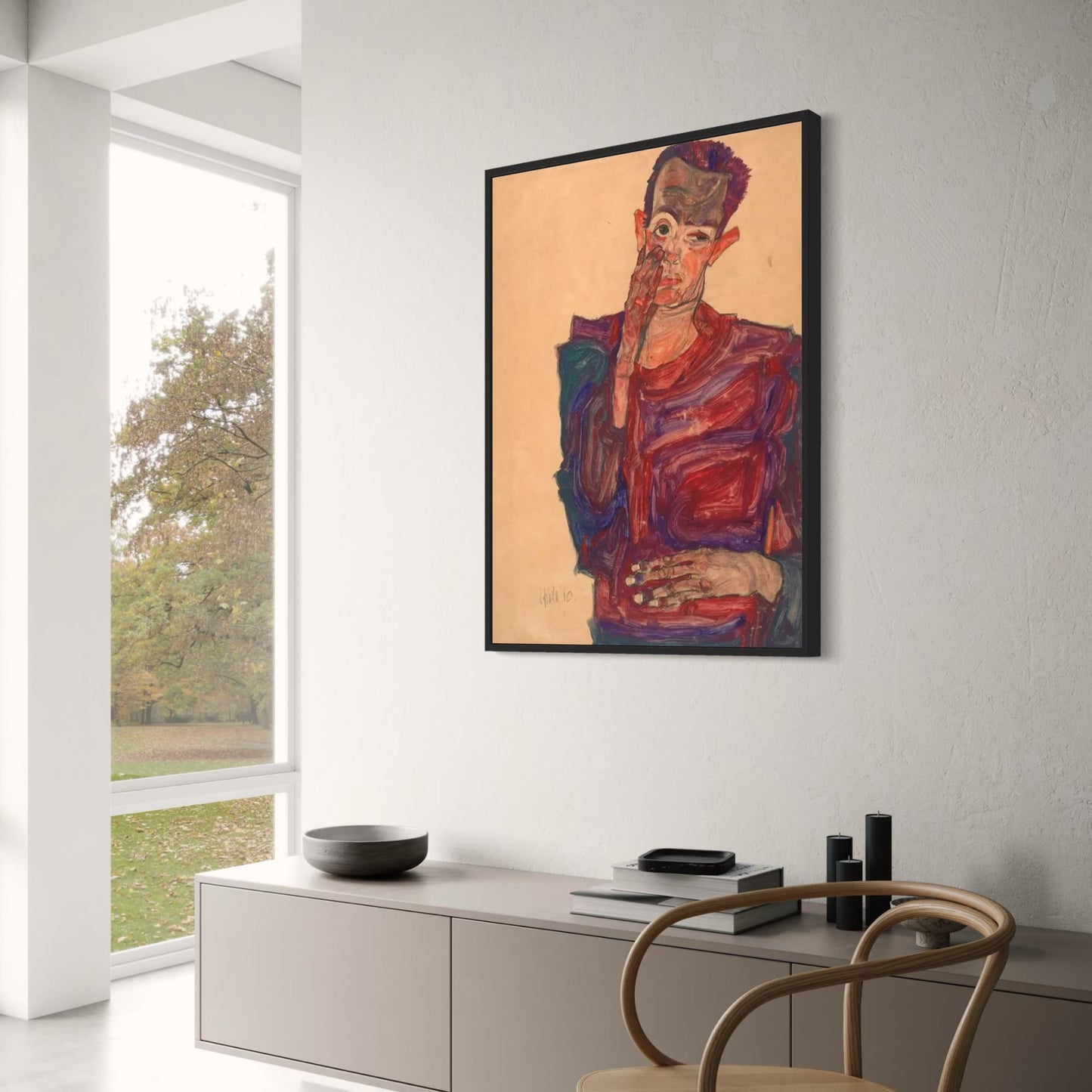 Egon Schiele Introspectief Zelfportret | Schone Kunst