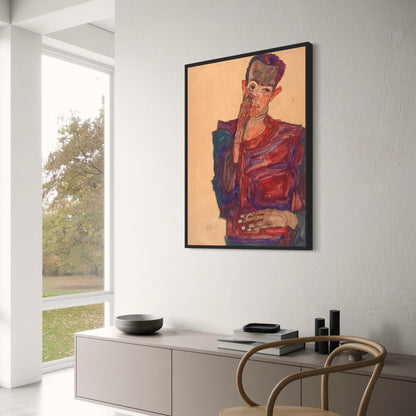 Egon Schiele Introspectief Zelfportret | Schone Kunst