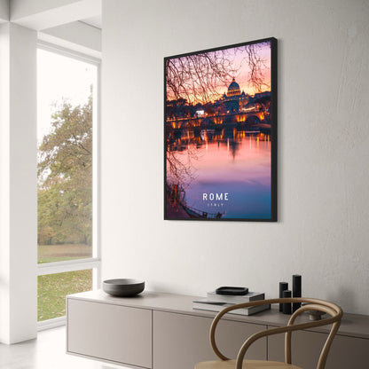 Petersdom in der Abenddämmerung | Rom | Italien | Ikonische Ansichten des Vatikans | Atemberaubende Skylines | Majestätische Rom-Poster