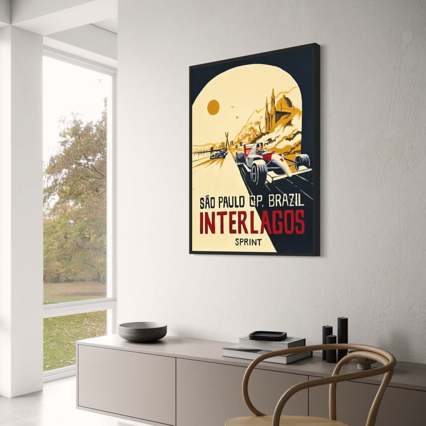Interlagos Sprint Poster | GP von São Paulo | Formel-1-Renngeist | Brasilien-Rennstrecken-Kunst
