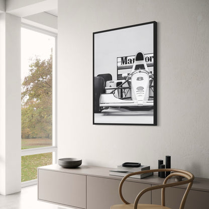Vintage F1 Monaco Rennen | Schwarz-Weiß-Sportwagen-Kunst | Retro-Fotoposter | Leinwand-Wanddekoration