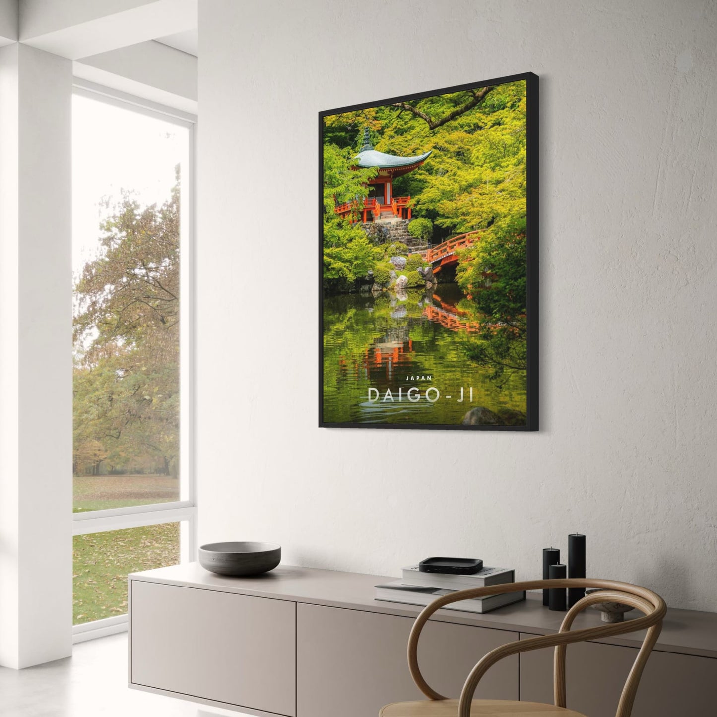 Daigo-ji-Tempel | Kyoto | Ruhige Tempelreflexionen | Historische japanische Tempel | Poster japanischer Architektur