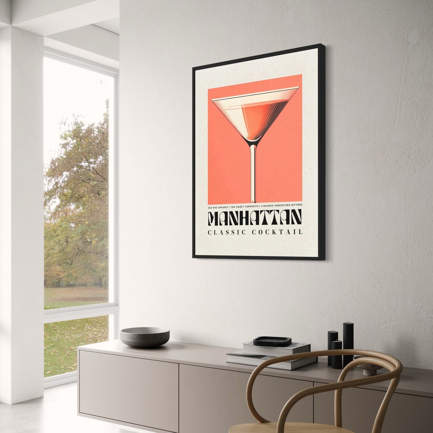 Manhattan Classic Cocktail | Vintage Drink Art
