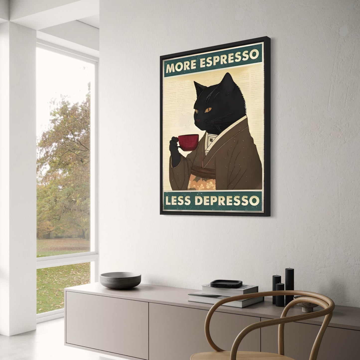 Black Cat Reading | Retro Funny Animal