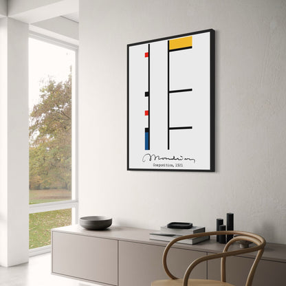 Piet Mondrian Early Composition Poster | Abstract Art | 1921 Vintage Reproduction | Modern Artwork for Home & Garden Decor