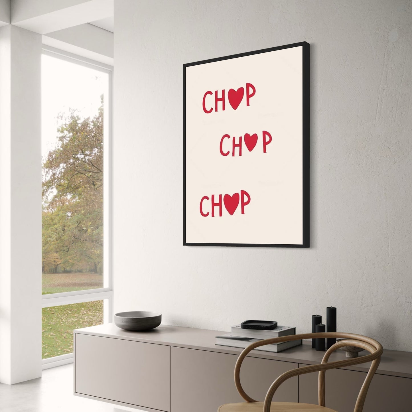 Hand Drawn Minimalist Wall Art | Contemporary Decor Poster | Chop Series Design