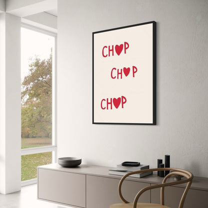 Hand Drawn Minimalist Wall Art | Contemporary Decor Poster | Chop Series Design
