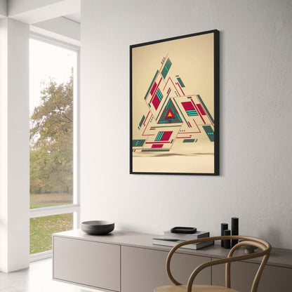 Bauhaus Modern Maze Poster | Symmetrical Architecture Print | Decorative Art for Home & Garden Decor