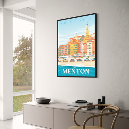 Iconic Destinations Poster | The Beauty of Menton, France | Scenic Wall Art | Stunning Coastal Landscape Decor | Inspirational Travel Print