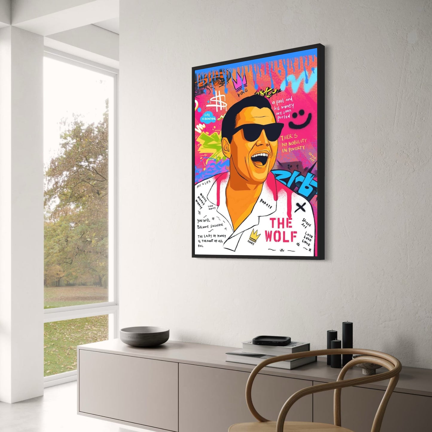 Poster „The Wolf of Wall Street“ | Kunstwerk von Leonardo DiCaprio | Leinwandbild | Filmdruck | Heimdekoration