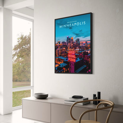 Minneapolis Skyline Poster | United States City Views | Vibrant Urban Landscape | Home Decor Artwork