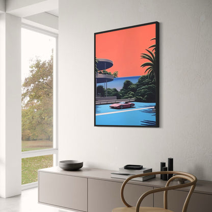 Retro Vaporwave Cityscape | Hiroshi Nagai | Japanese Tropical Beach