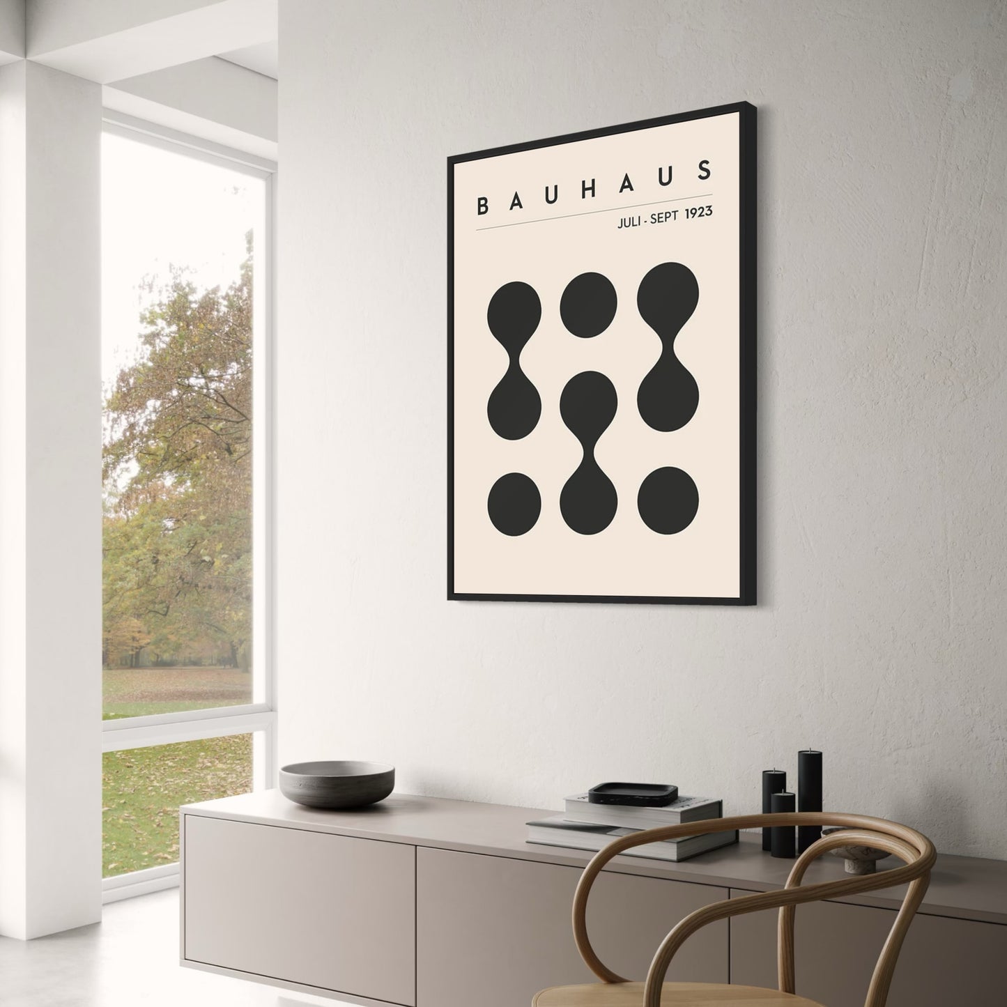 Bauhaus-Punktmuster-Kunst | Punkt-zu-Punkt-Design | Modernes geometrisches Poster | Abstrakte Wanddekoration | Künstlerischer Druck für Zuhause und Büro