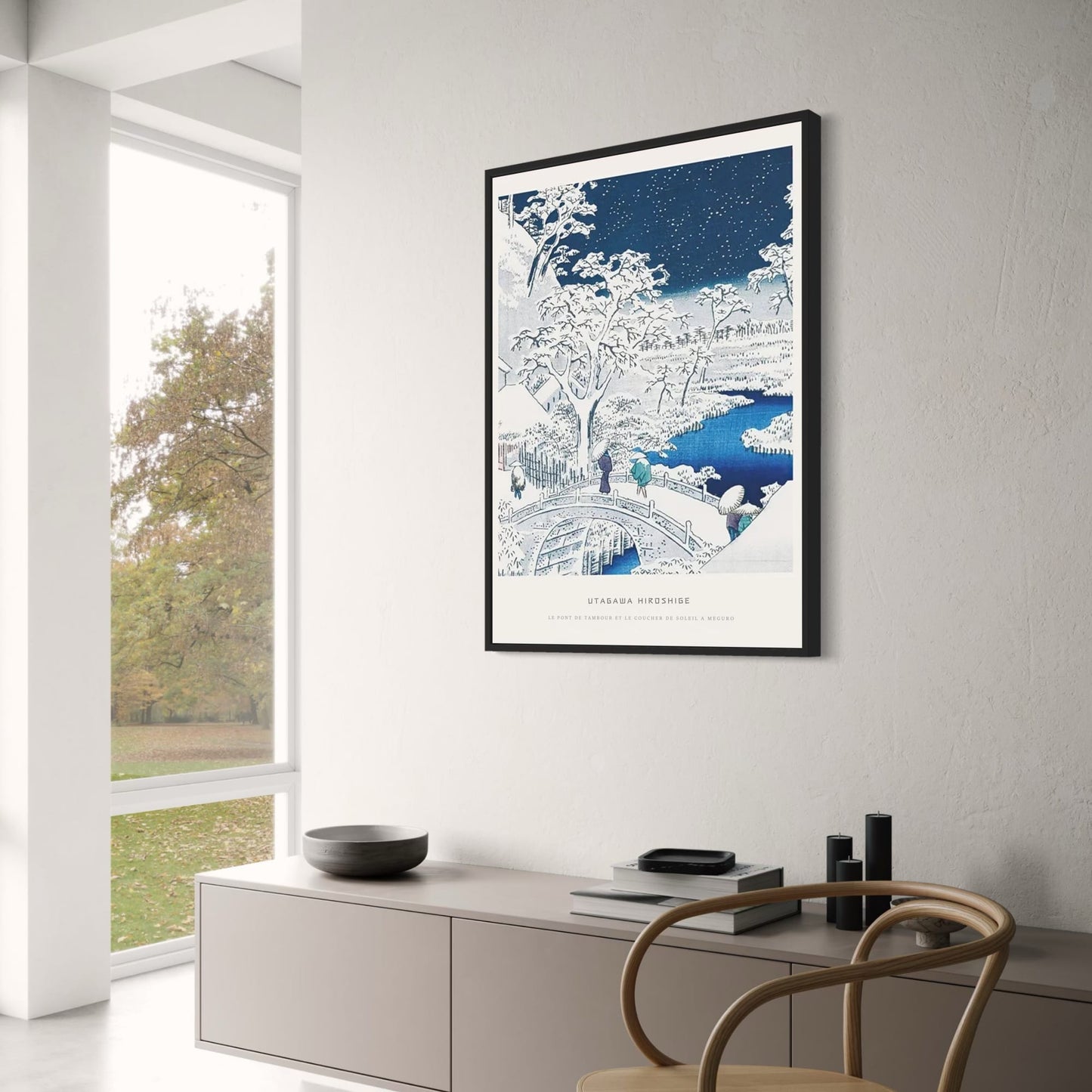 Hiroshige Ukiyo-e | Drumbrug bij Zonsondergang