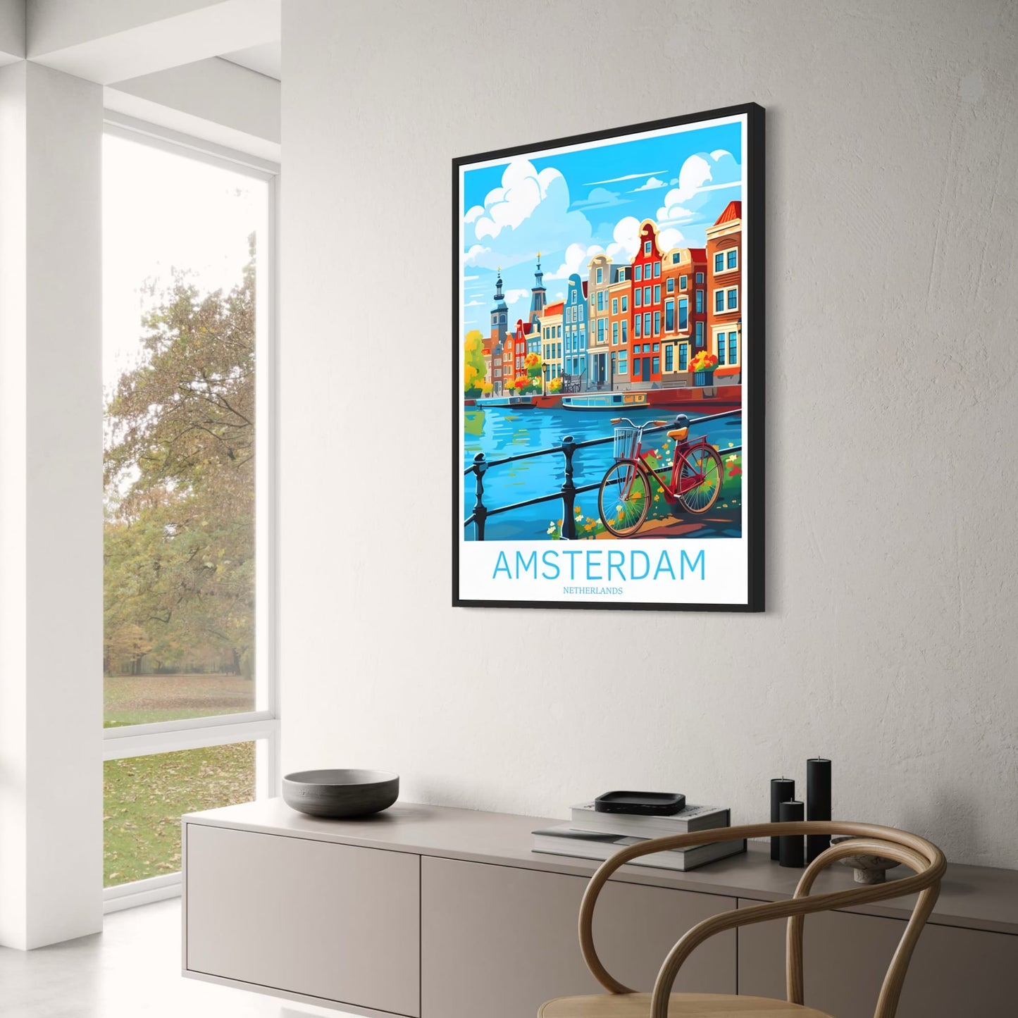 Fietstocht in Amsterdam | Schilderachtige Nederland Kunst