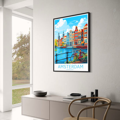 Fietstocht in Amsterdam | Schilderachtige Nederland Kunst