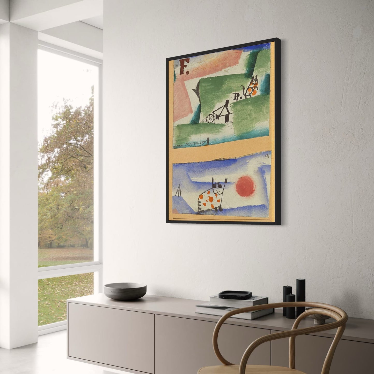 Tomcat's Turf von Paul Klee | Abstrakte Katze | Leuchtende Farben