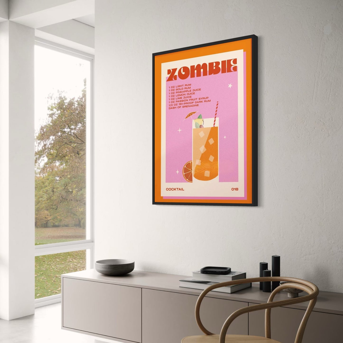 Vintage Zombie Cocktail | Retro-Getränkeillustration