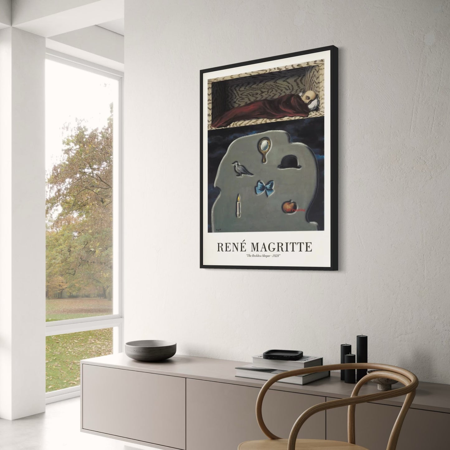 René Magritte De Roekeloze Slaper 1928 | Surrealistische Vintage Kunst