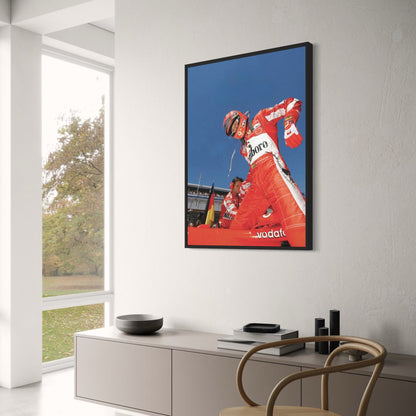 Monaco Formel 1 Poster | Vintage Grand Prix Rennkunst | Ferrari F2000 | Vodafone | Michael Schumacher Grid Szene