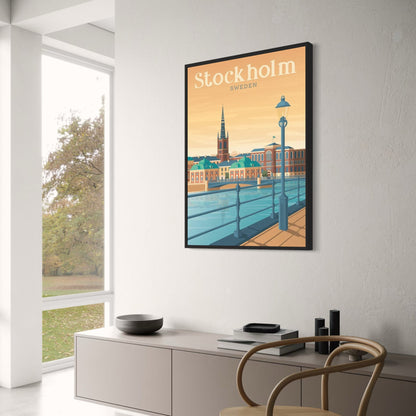 Stockholm Stadslandschap | Schilderachtige Bezienswaardigheid Illustratie