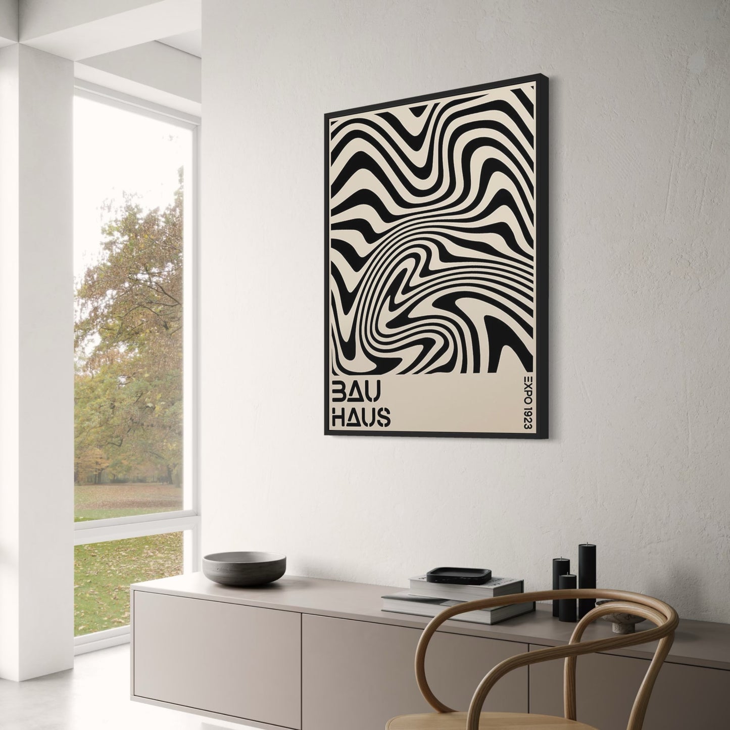 Strahlende Wellen | Optische Kunst des Bauhauses | Geometrisches Design