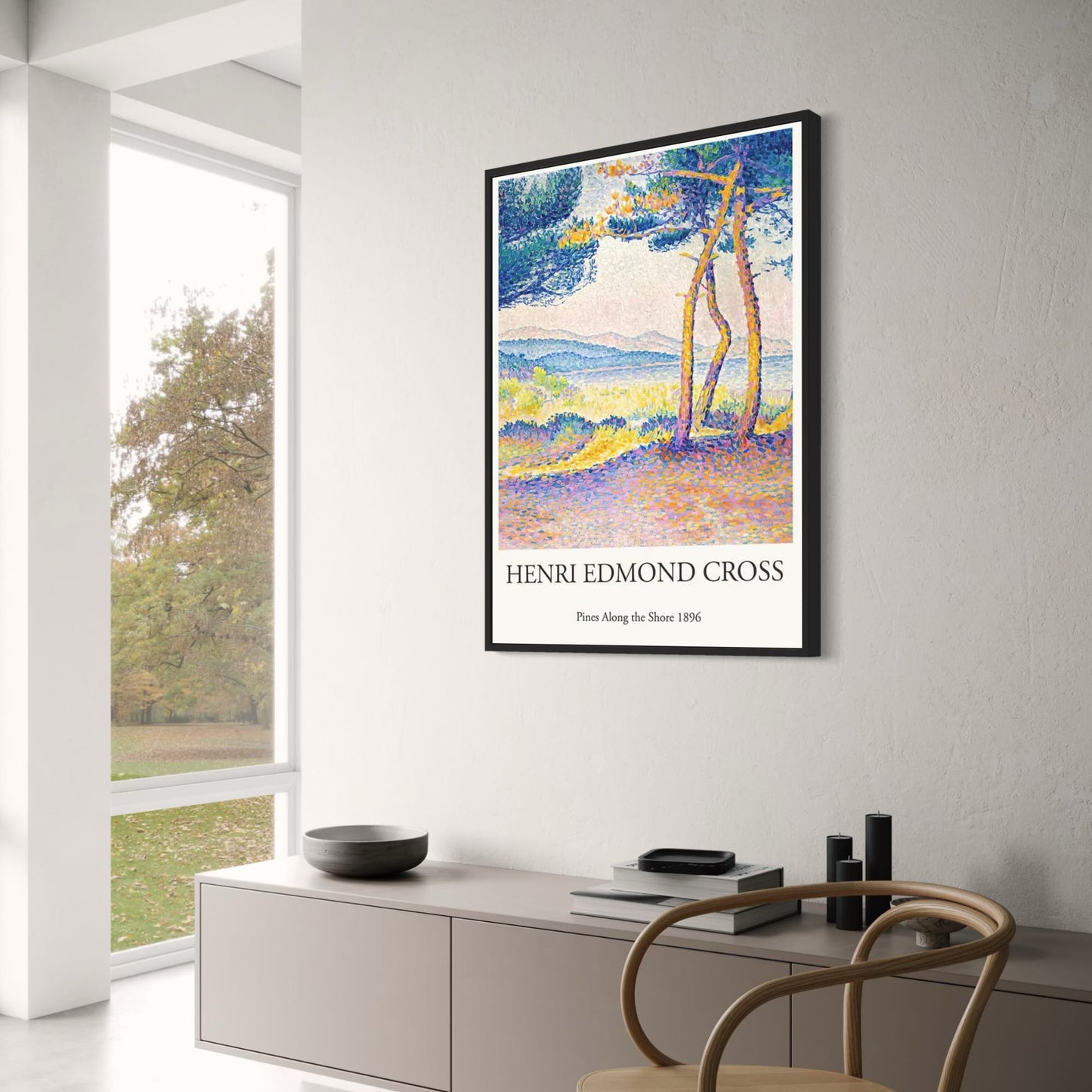 Henri Edmond Cross Poster | Pines Along the Shore | Vintage Landscape Art | 1896 Impressionist Artwork | Coastal Decor