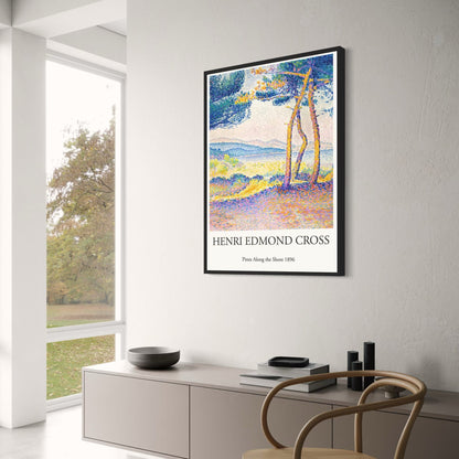 Henri Edmond Cross Poster | Pines Along the Shore | Vintage Landscape Art | 1896 Impressionist Artwork | Coastal Decor