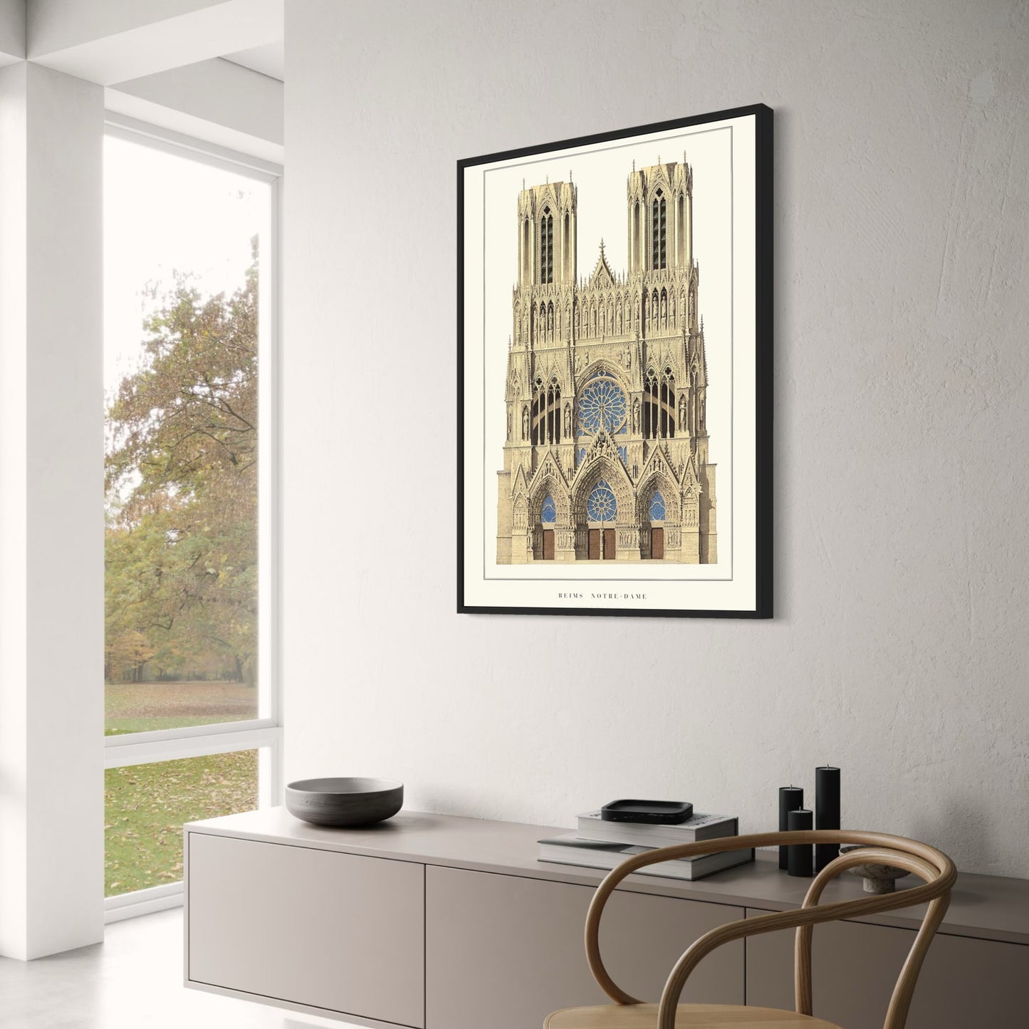 Kathedrale von Reims | Reims | Frankreich | Majestätische gotische Architektur | Französische religiöse Architektur | Poster mit historischen Gebäuden