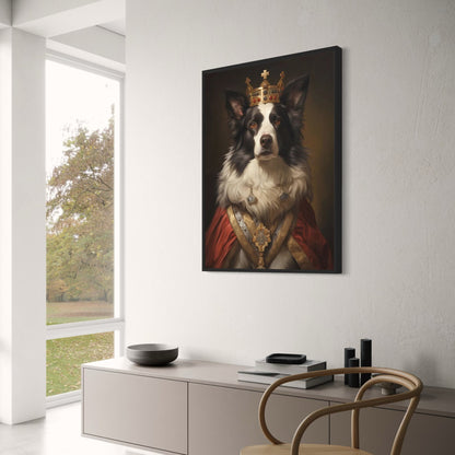 Majestätischer Border Collie | Königlicher roter Umhang