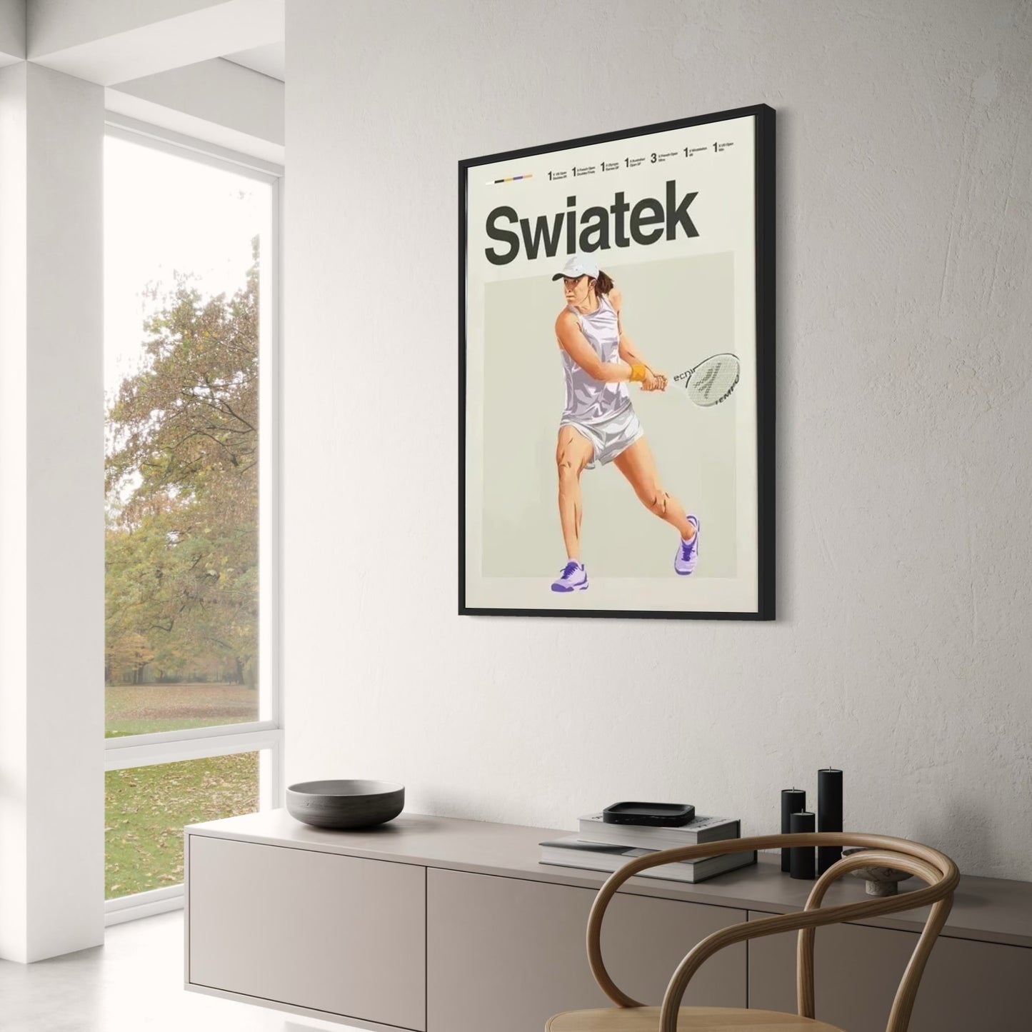 Legends of Tennis Poster | Aesthetic Modern Tennis Art | Iga Swiatek Decor Wall Art