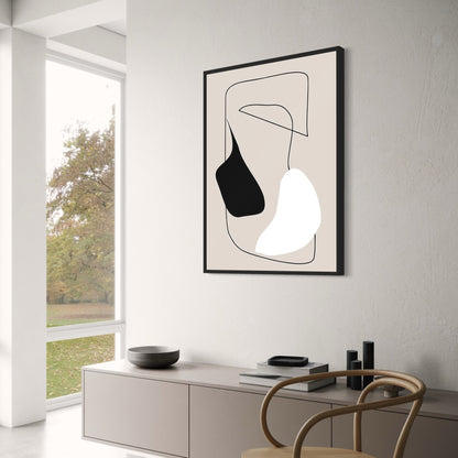 Organic Abstract Pattern Poster | Monochrome Art Print | Modern Home Decor | Minimalist Black and White Poster | Artwork for Living Room or Office Decor