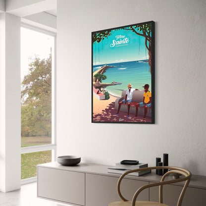 Quartier Pêcheurs Poster | Terre Sainte | French Beach Culture Art | Coastal France Scene Print | Local Charm Wall Decor