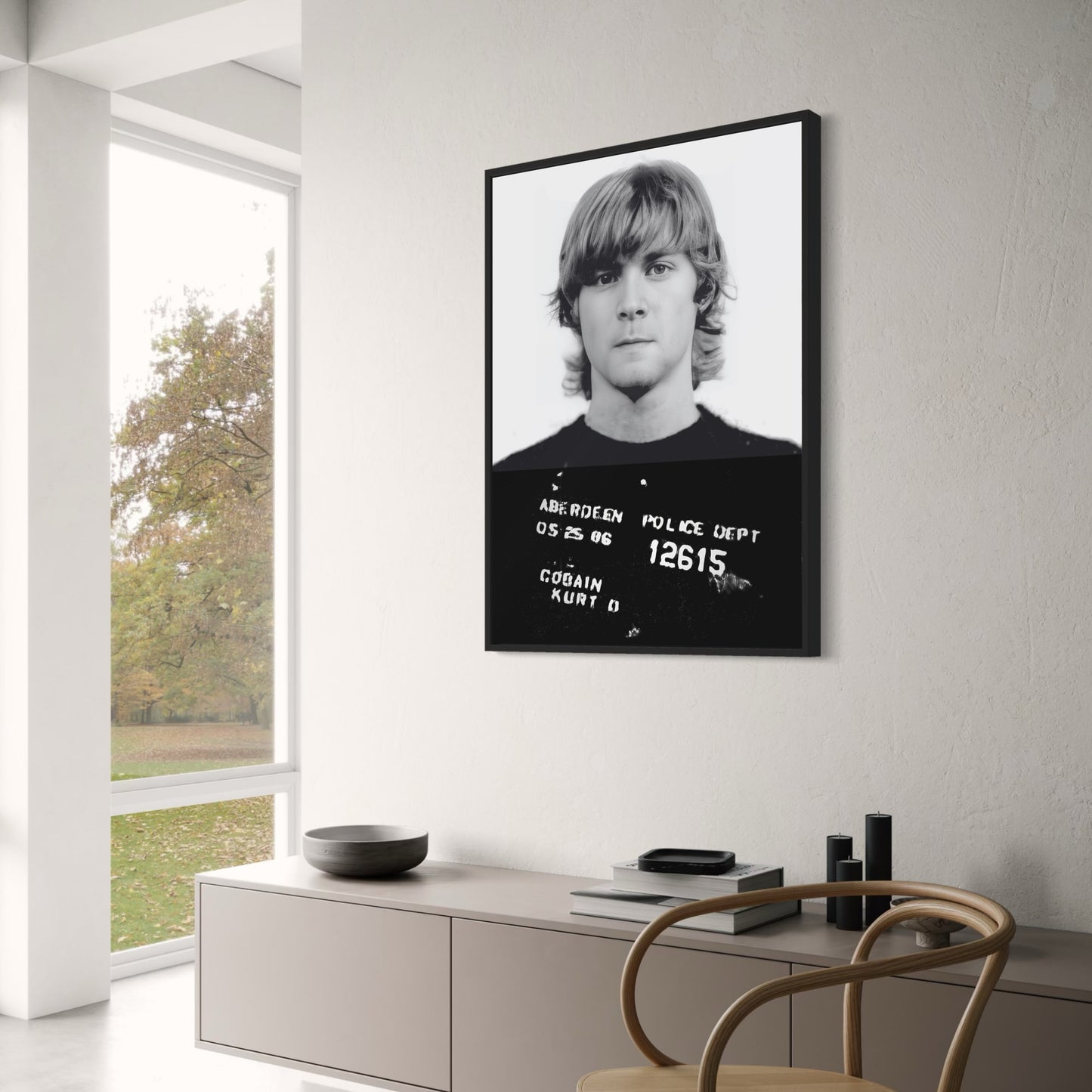 Kurt Cobains Polizeifoto | Grunge Schwarzweiß