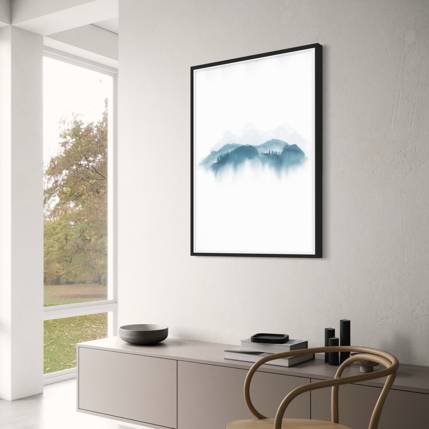 Blue Mountains Landscape Poster | Wall Art | Nature Scene | Home & Garden Decor | Visual Artwork | Calm Atmosphere