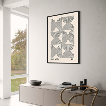 Bauhaus-inspiriertes Poster | Schlichte Muster | Minimalistische geometrische Kunst | Grafikdesign | Wanddekoration | Modernes Wohndesign