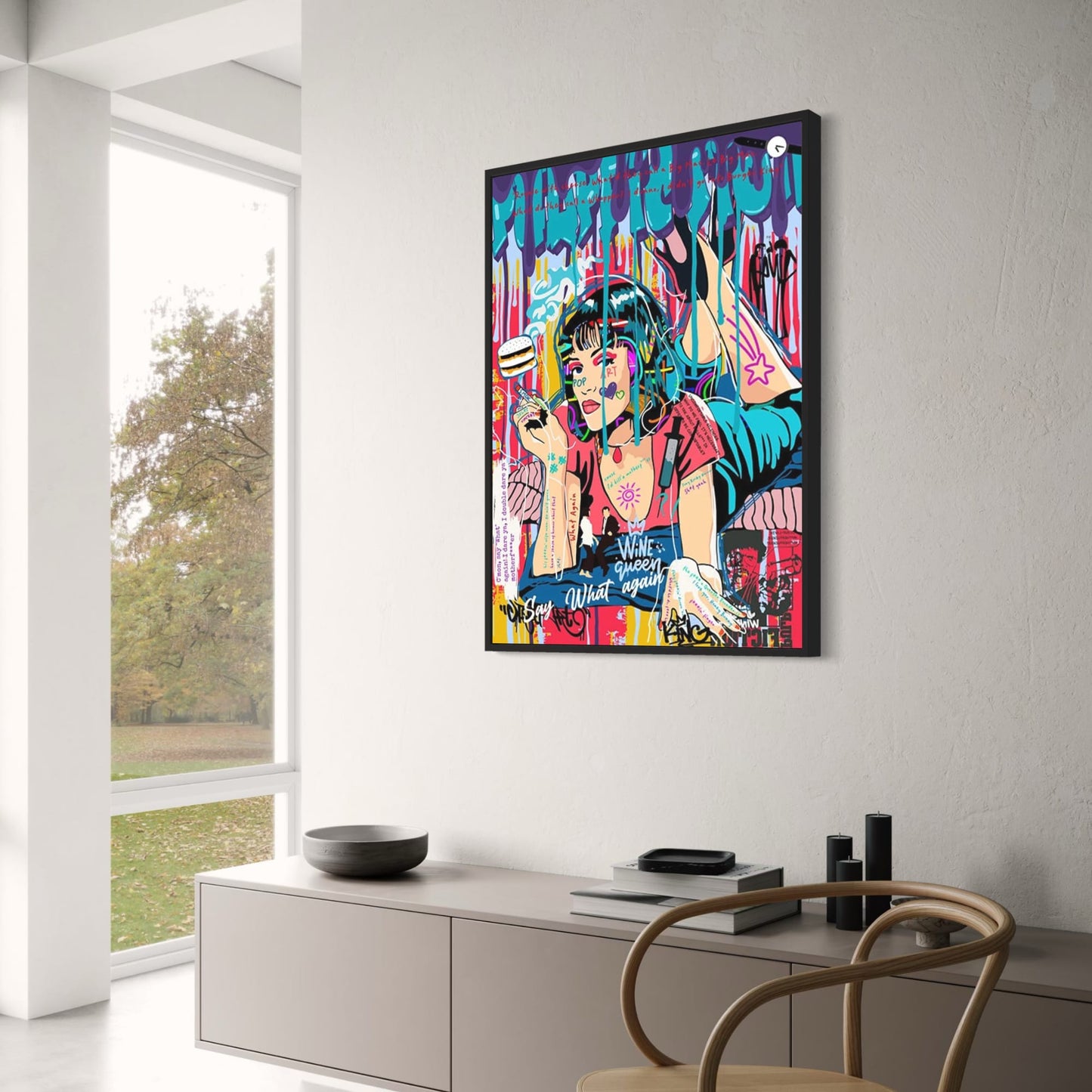 Scarface Street Art Poster | Graffiti Mona Lisa Abstrakte Leinwand | Popkultur Wanddekoration | Heimkunst